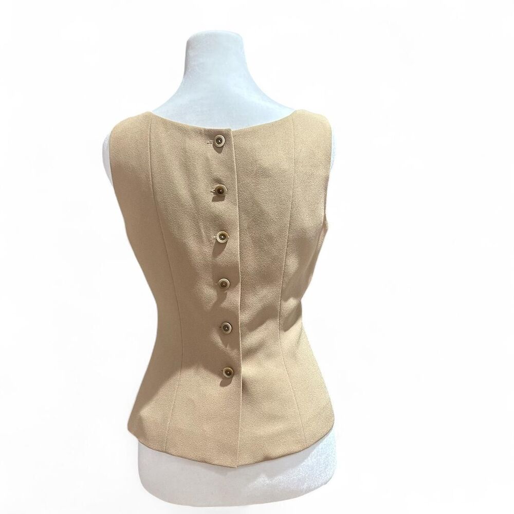 Jones New York Suit Tan Textured Button-Back Tank Top